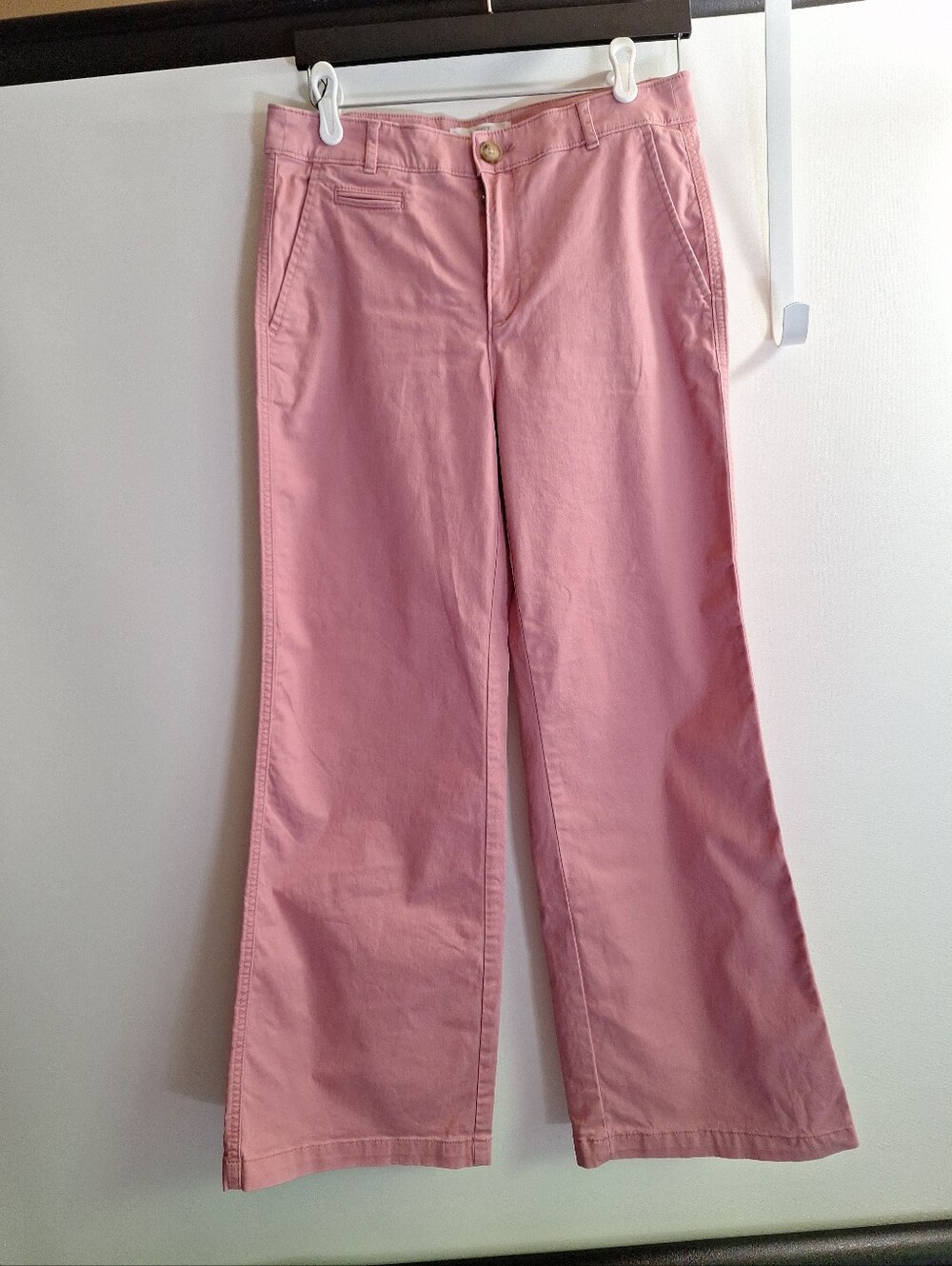 LOFT The Monroe Pink Wide-Leg Cotton Pants Size 2